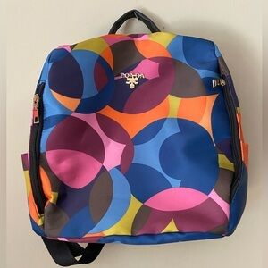 Poaba Vinyl Geometric Pattern Backpack